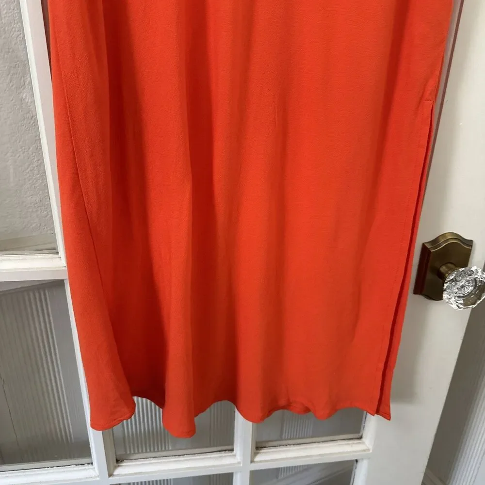 NWT Bright Orange Midi Slip Skirt Old Navy Women's Large - Picture 4 of 11